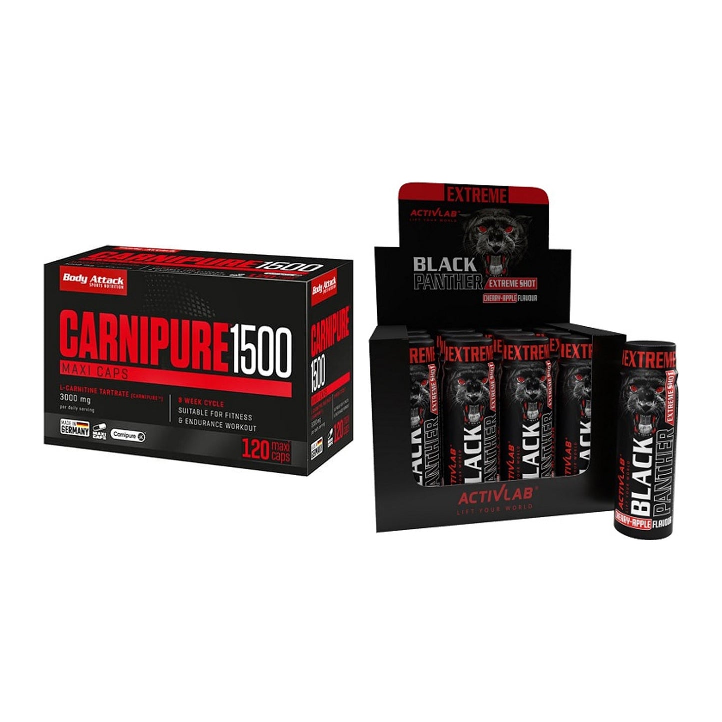 Cardio-Duo: Body Attack Carnipure 1500 + Activlab Black Panther – alle enthaltenen Artikel