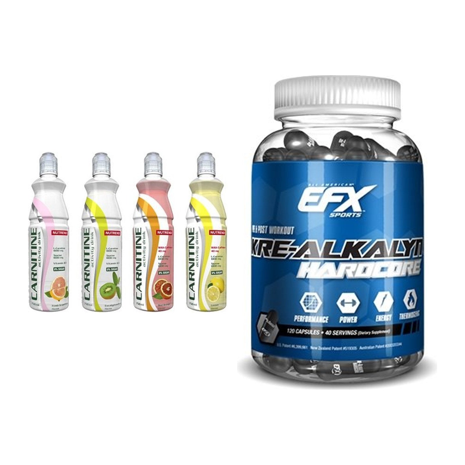 Cardio-Duo: Nutrend Activity + EFX Kre-Alkalyn Hardcore – alle enthaltenen Artikel