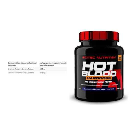 Cardio-Duo: INLEAD L-Carnitine Tartrate + Scitec Hot Blood Hardcore – alle enthaltenen Artikel