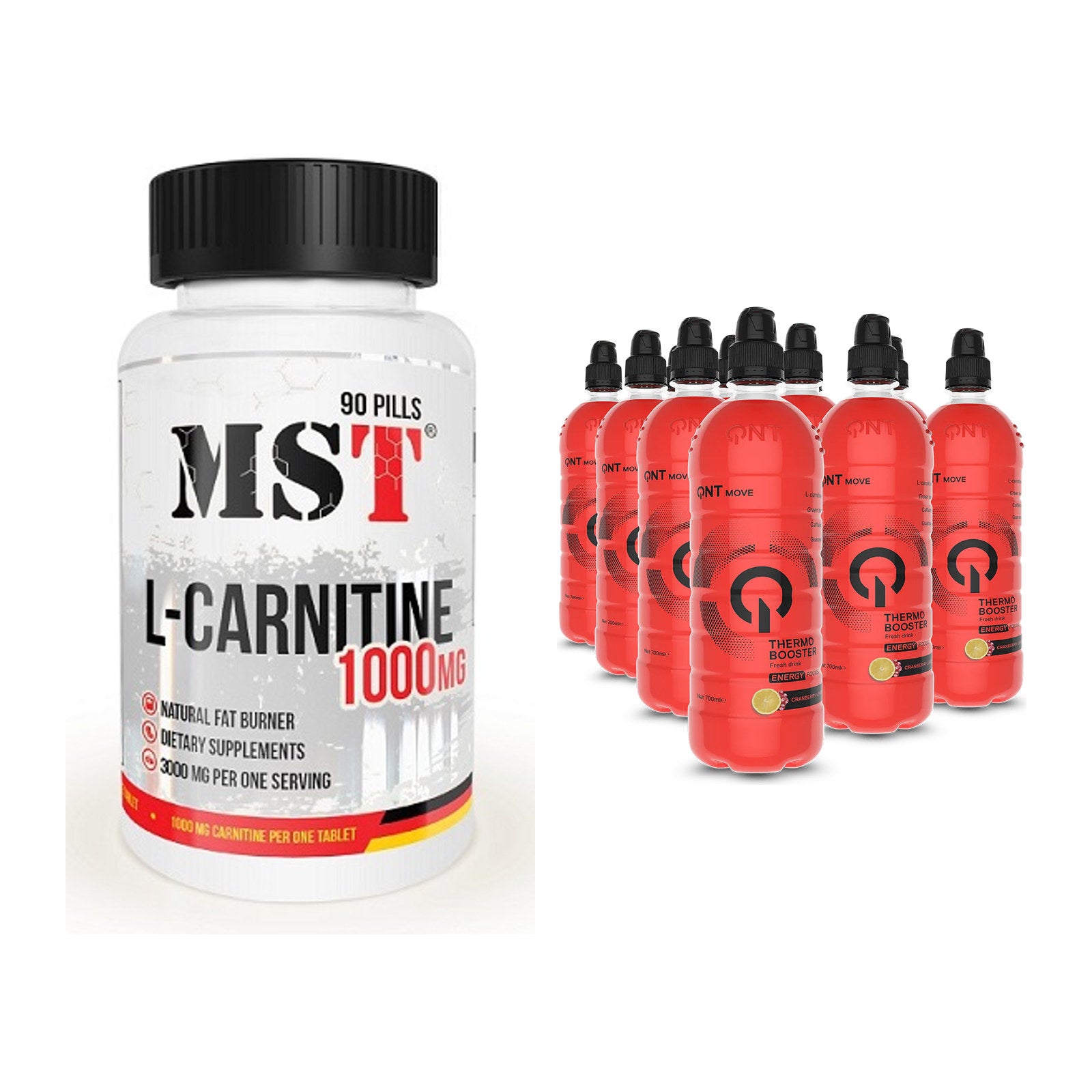 Cardio-Duo: MST L-Carnitine 1000 (90 Tabl.) + QNT Thermo Booster – alle enthaltenen Artikel