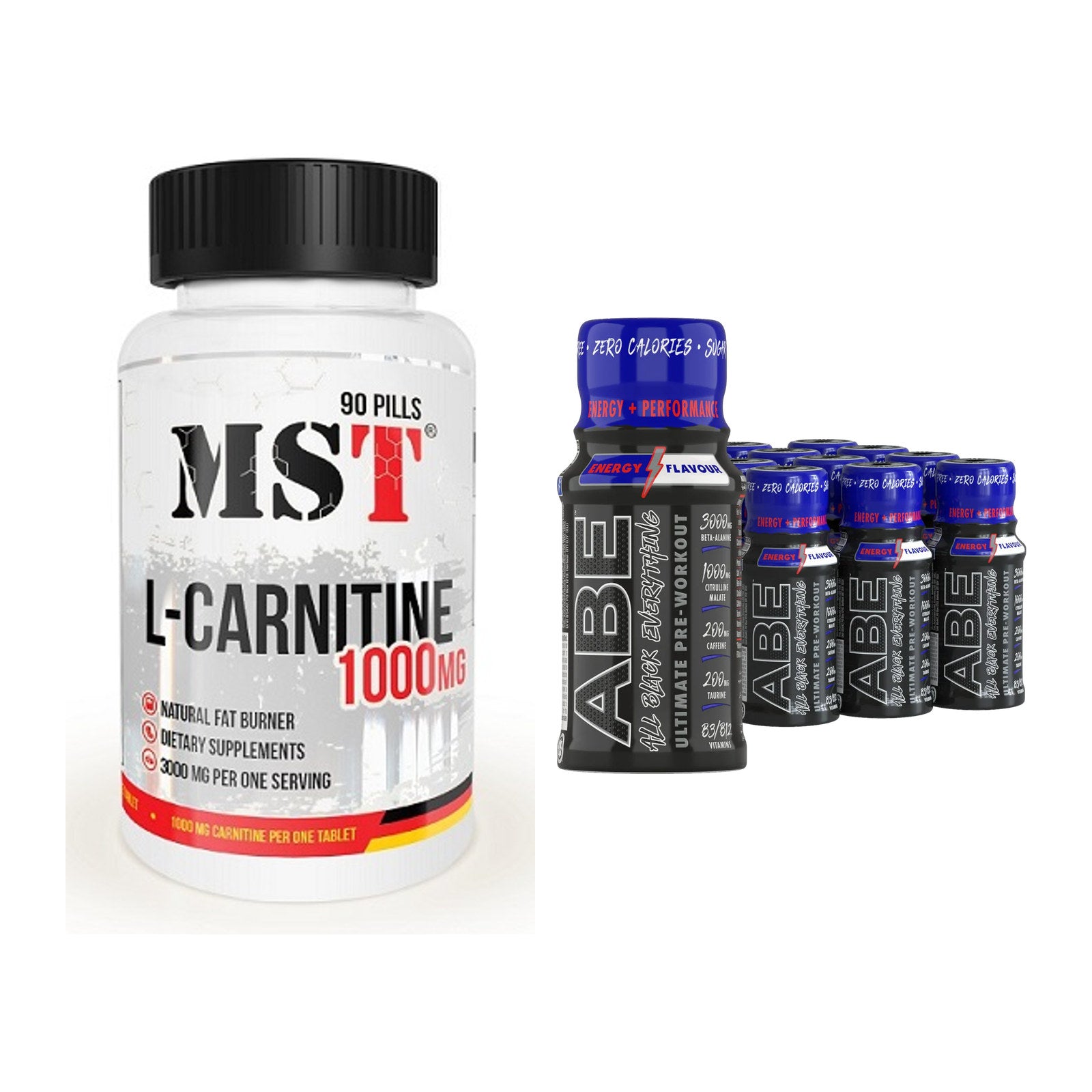 Cardio-Duo: MST L-Carnitine 1000 (90 + Applied ABE Pre-Workout – alle enthaltenen Artikel