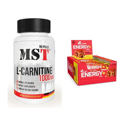 Cardio-Duo: MST L-Carnitine 1000 (90 Tabl.) + Olimp Energy+ Bar – alle enthaltenen Artikel