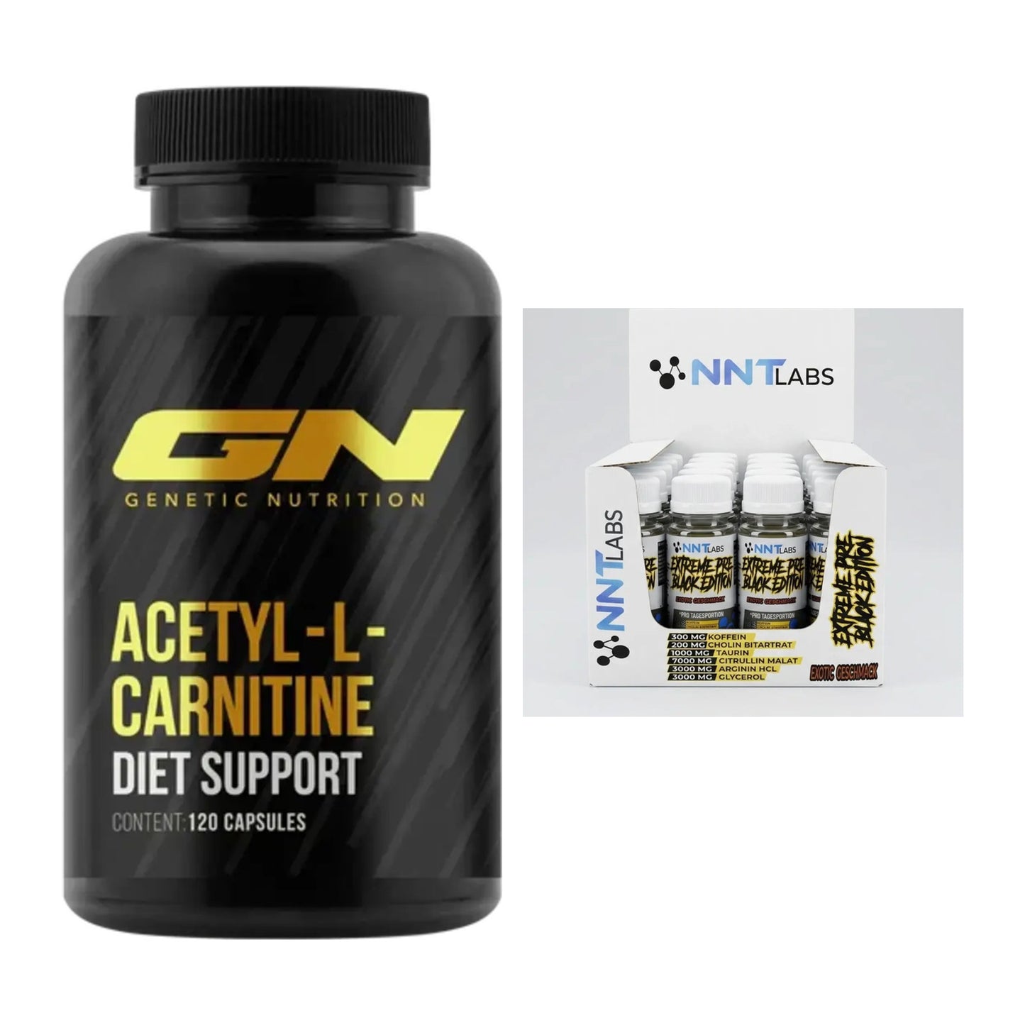 Cardio-Duo: GN Acetyl L-Carnitin + NNT Extreme Black Edition Shot – alle enthaltenen Artikel
