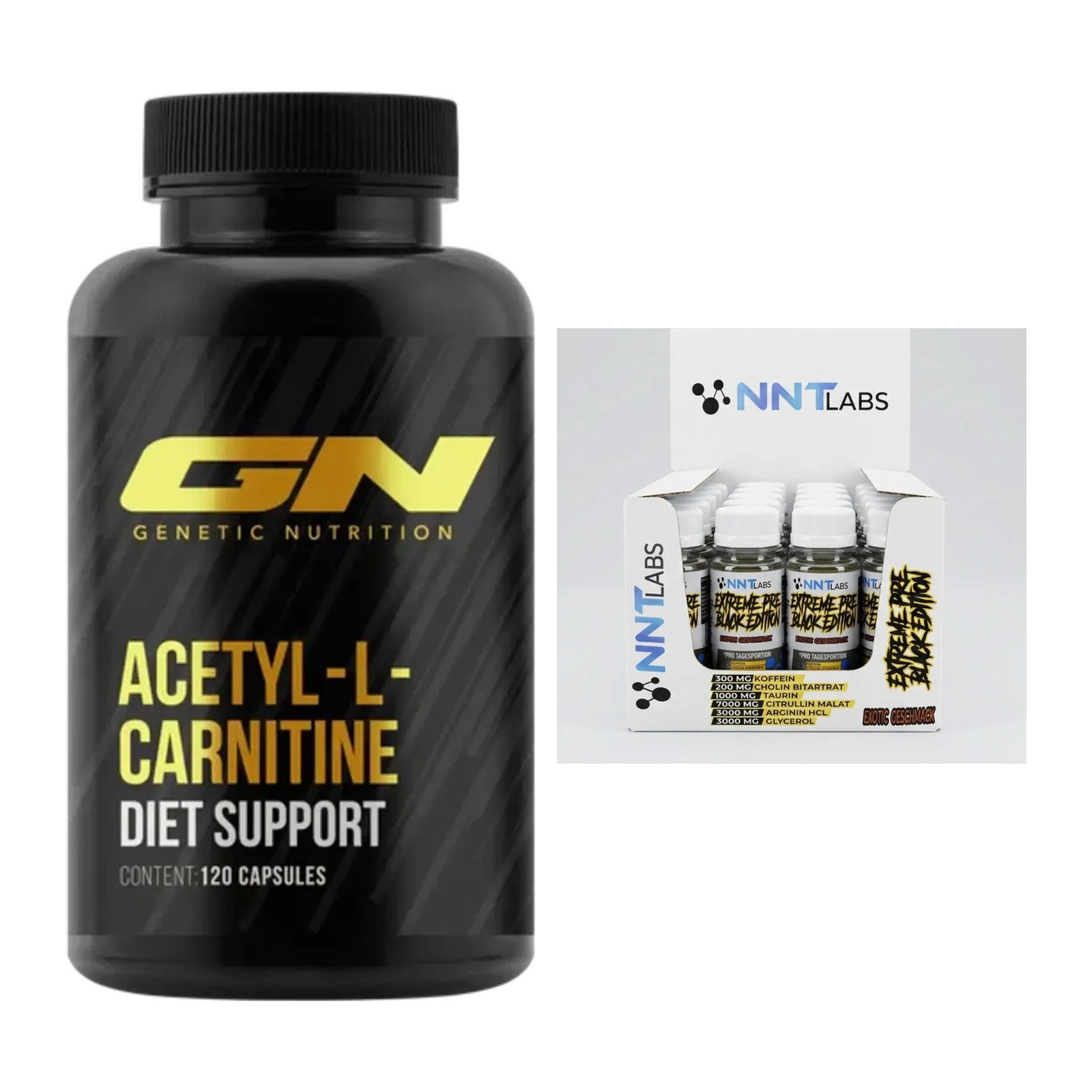 Cardio-Duo: GN Acetyl L-Carnitin + NNT Extreme Black Edition Shot – alle enthaltenen Artikel