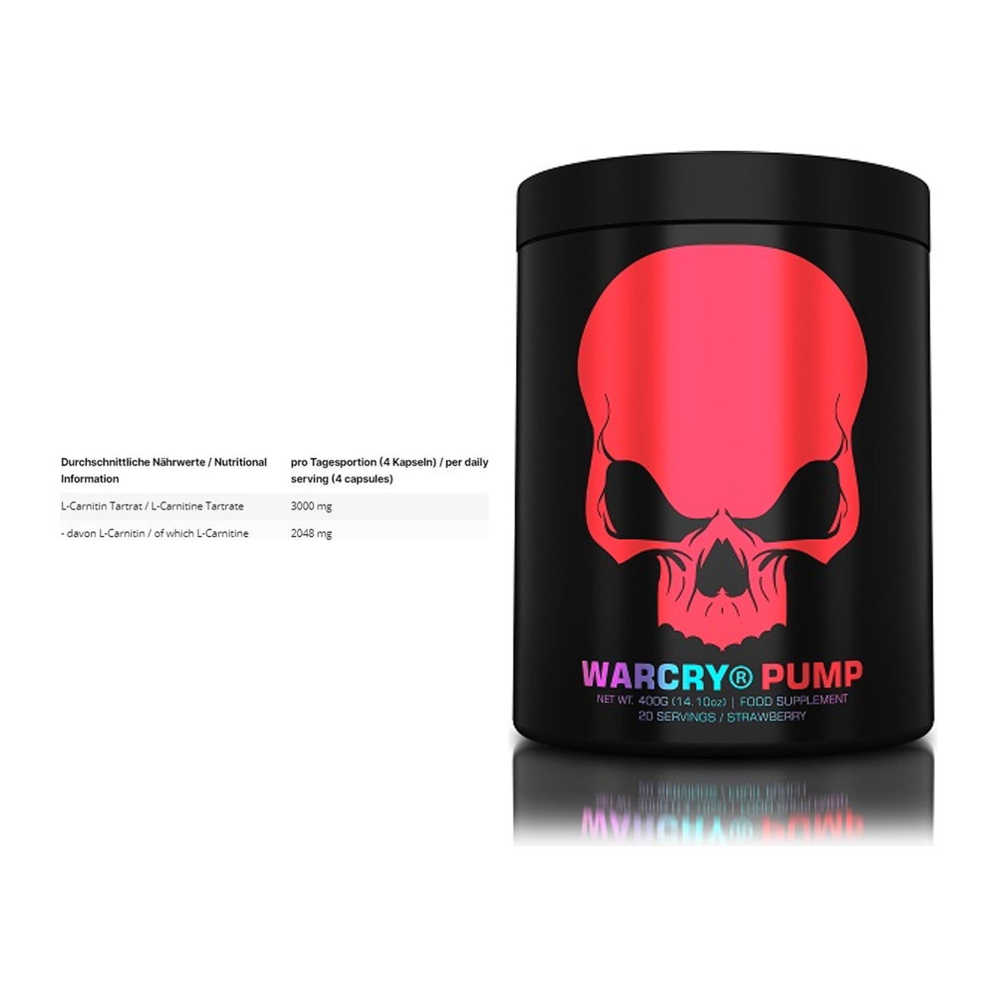 Cardio-Duo: INLEAD L-Carnitine Tartrate + Genius Nutrition Warcry PUMP – alle enthaltenen Artikel