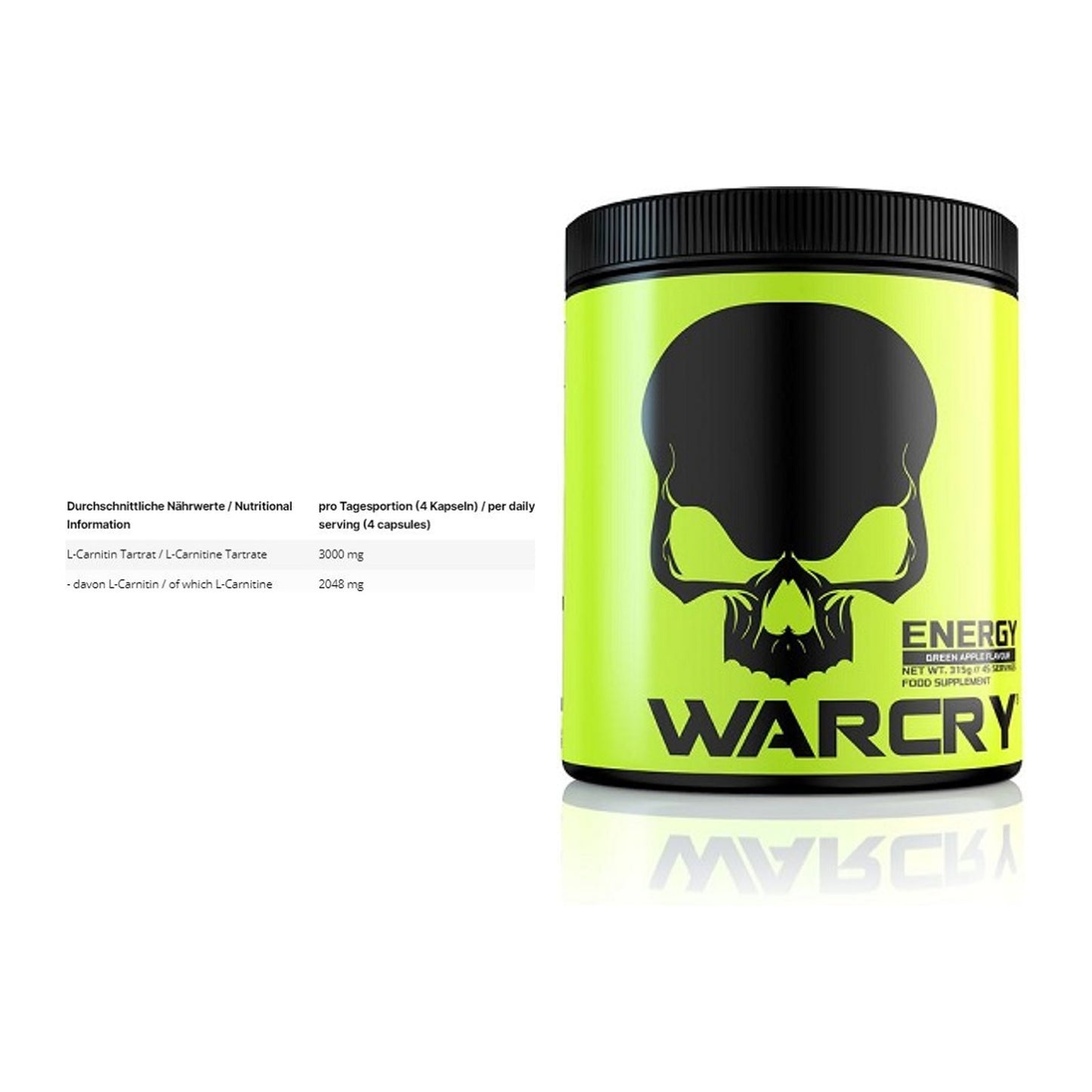 Cardio-Duo: INLEAD L-Carnitine Tartrate + Genius Nutrition Warcry – alle enthaltenen Artikel
