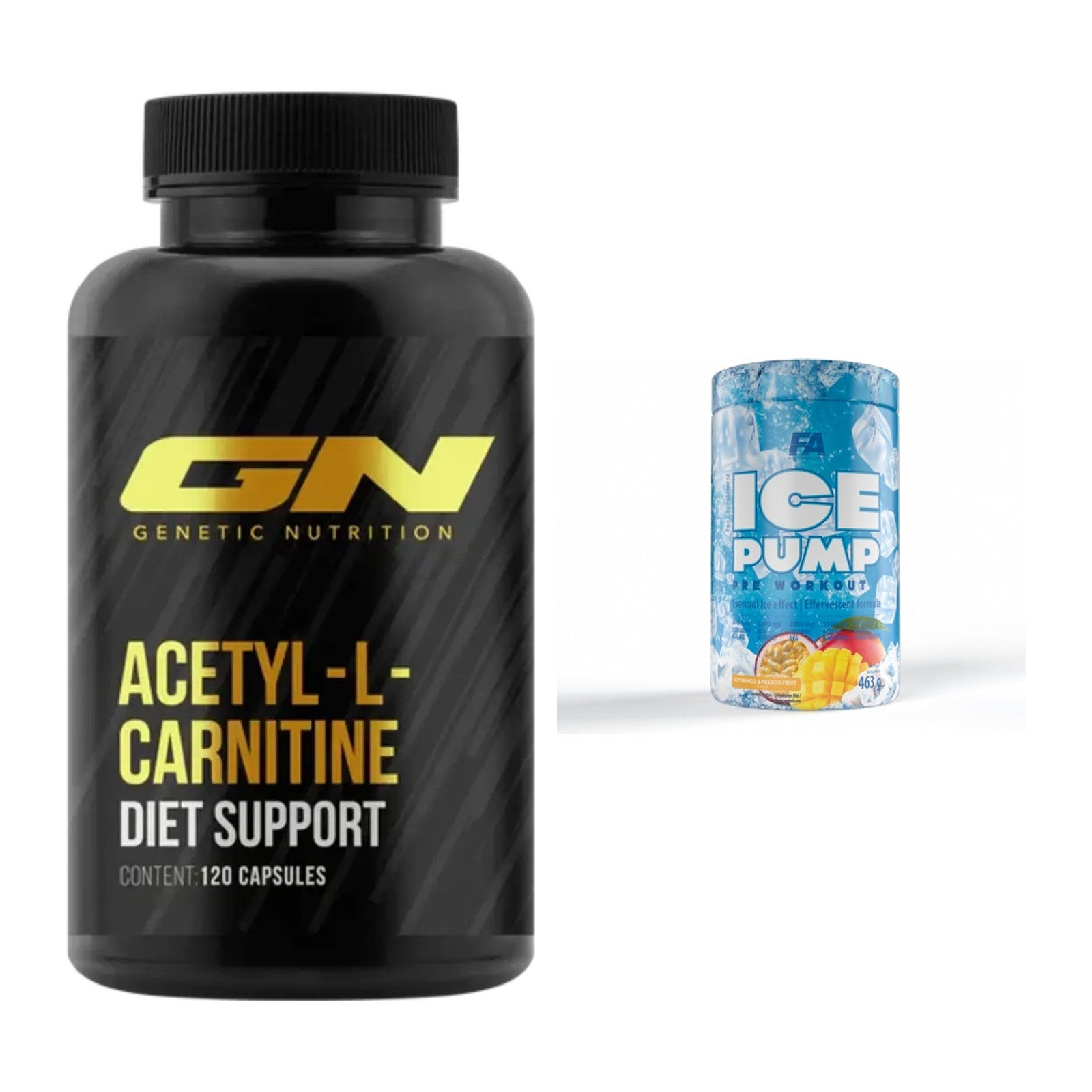 Cardio-Duo: GN Acetyl L-Carnitin + FA Nutrition ICE Pump Pre-Workout – alle enthaltenen Artikel