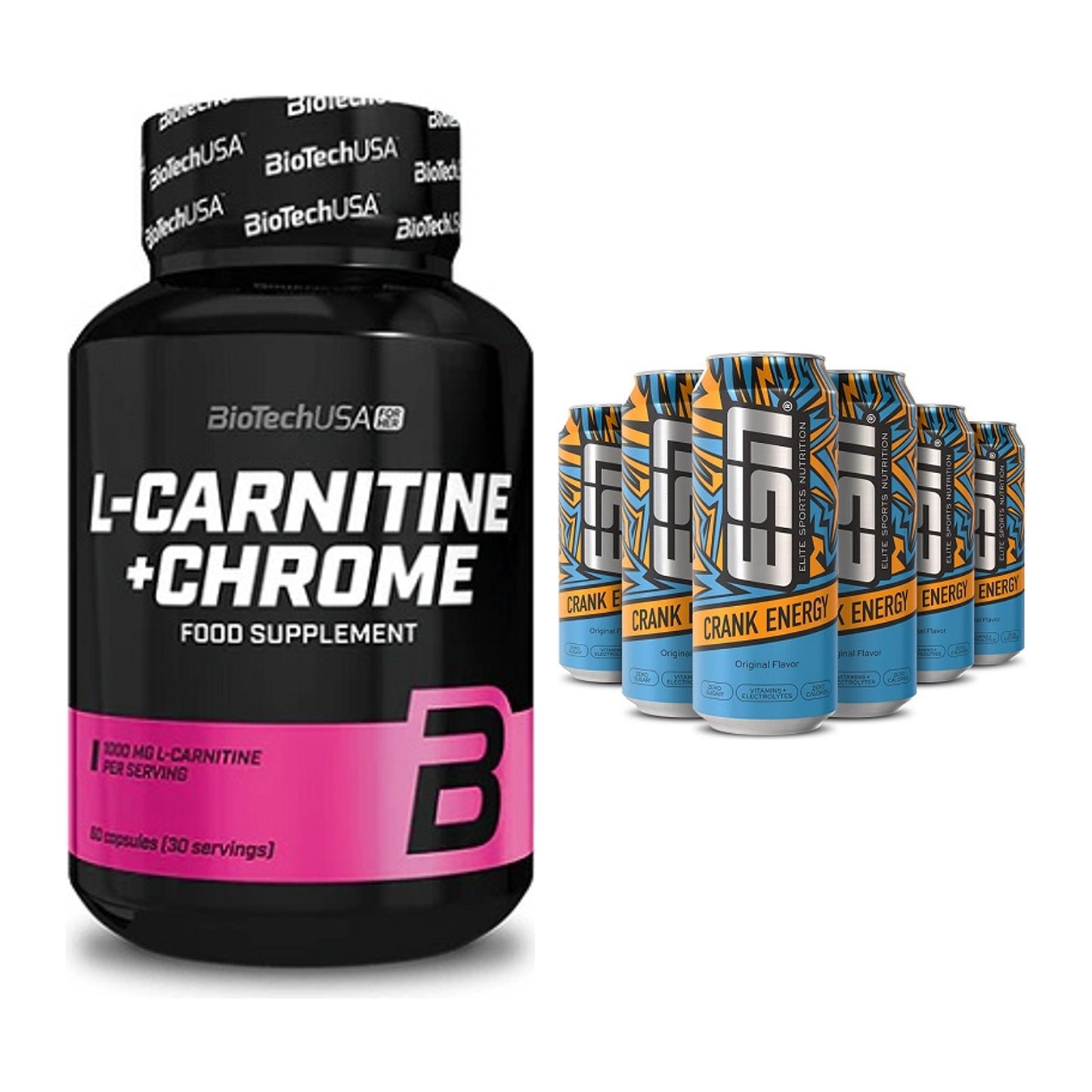 Cardio-Duo: BioTech L-Carnitine + Chrome + ESN Crank Energy – alle enthaltenen Artikel