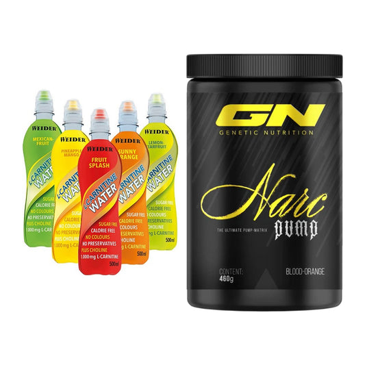Cardio-Duo: Weider L-Carnitine WATER + GN Narc Pump – alle enthaltenen Artikel