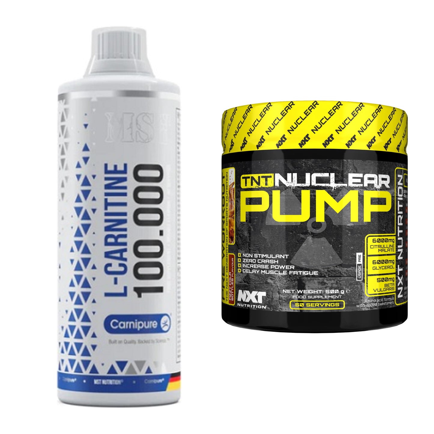 Cardio-Duo: MST L-Carnitine Carnipure + NXT Nutrition TNT Nuclear – alle enthaltenen Artikel