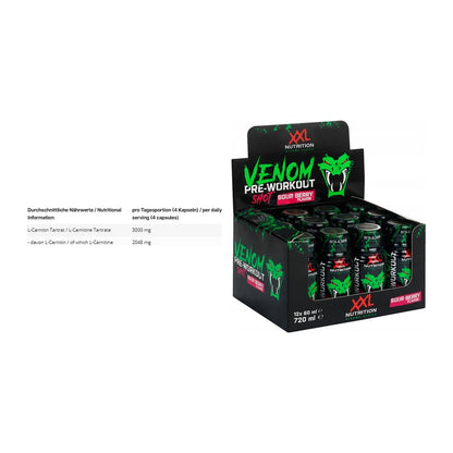 Cardio-Duo: INLEAD L-Carnitine Tartrate + XXL Nutrition Venom Shot – alle enthaltenen Artikel