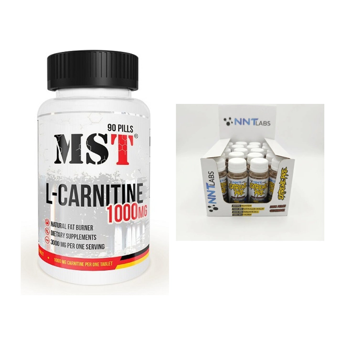 Cardio-Duo: MST L-Carnitine 1000 (90 + NNT Extreme Pre-Workout – alle enthaltenen Artikel