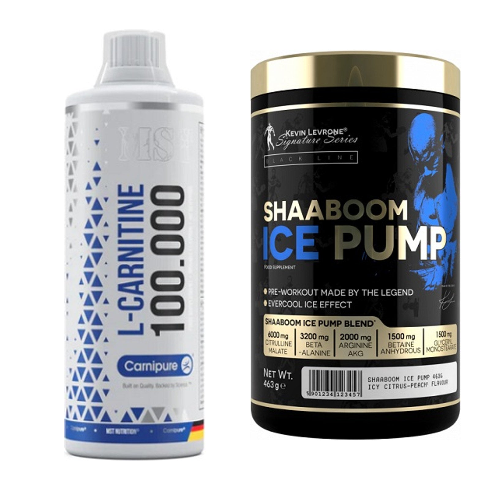 Cardio-Duo: MST L-Carnitine Carnipure + Kevin Levrone Shaaboom Ice – alle enthaltenen Artikel