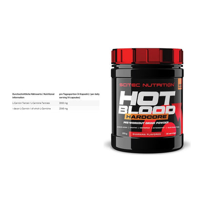 Cardio-Duo: INLEAD L-Carnitine Tartrate + Scitec Hot Blood Hardcore – alle enthaltenen Artikel