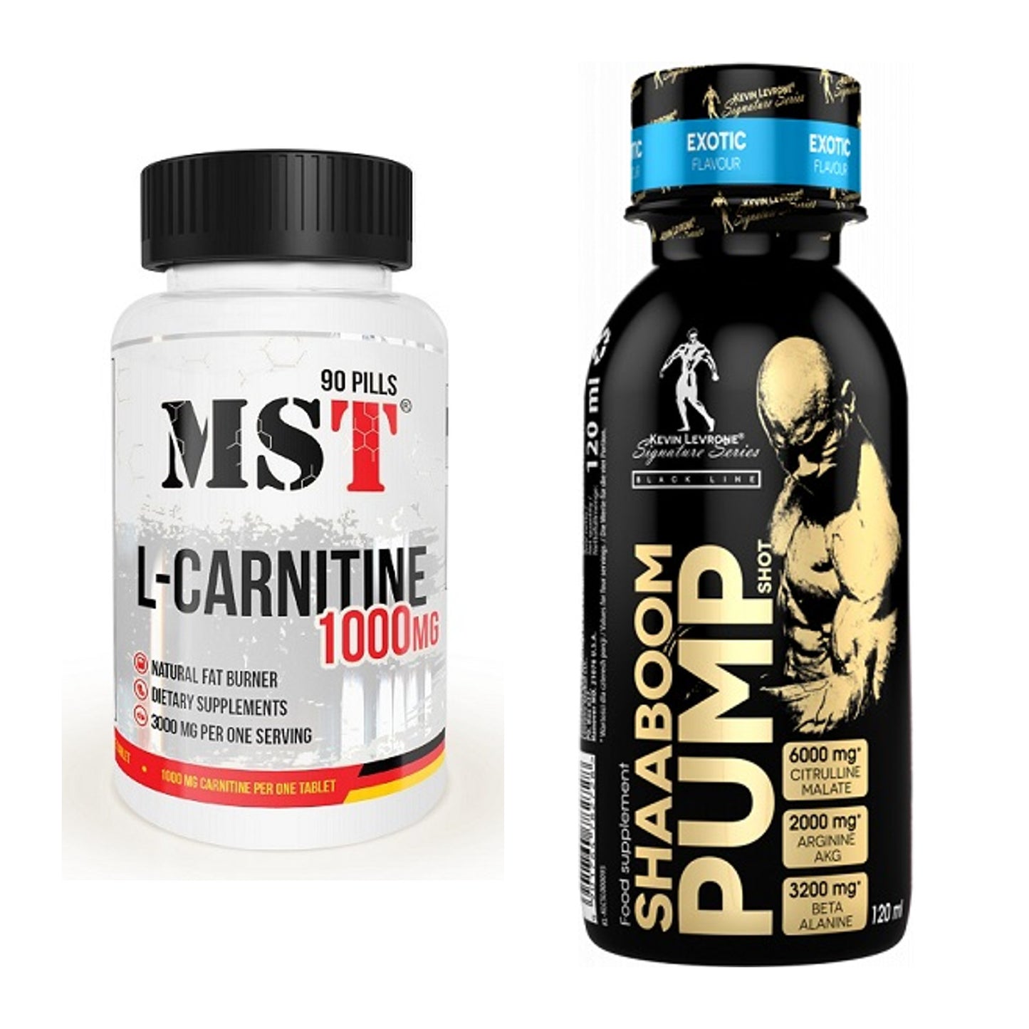 Cardio-Duo: MST L-Carnitine 1000 (90 + Kevin Levrone Shaaboom Pump – alle enthaltenen Artikel