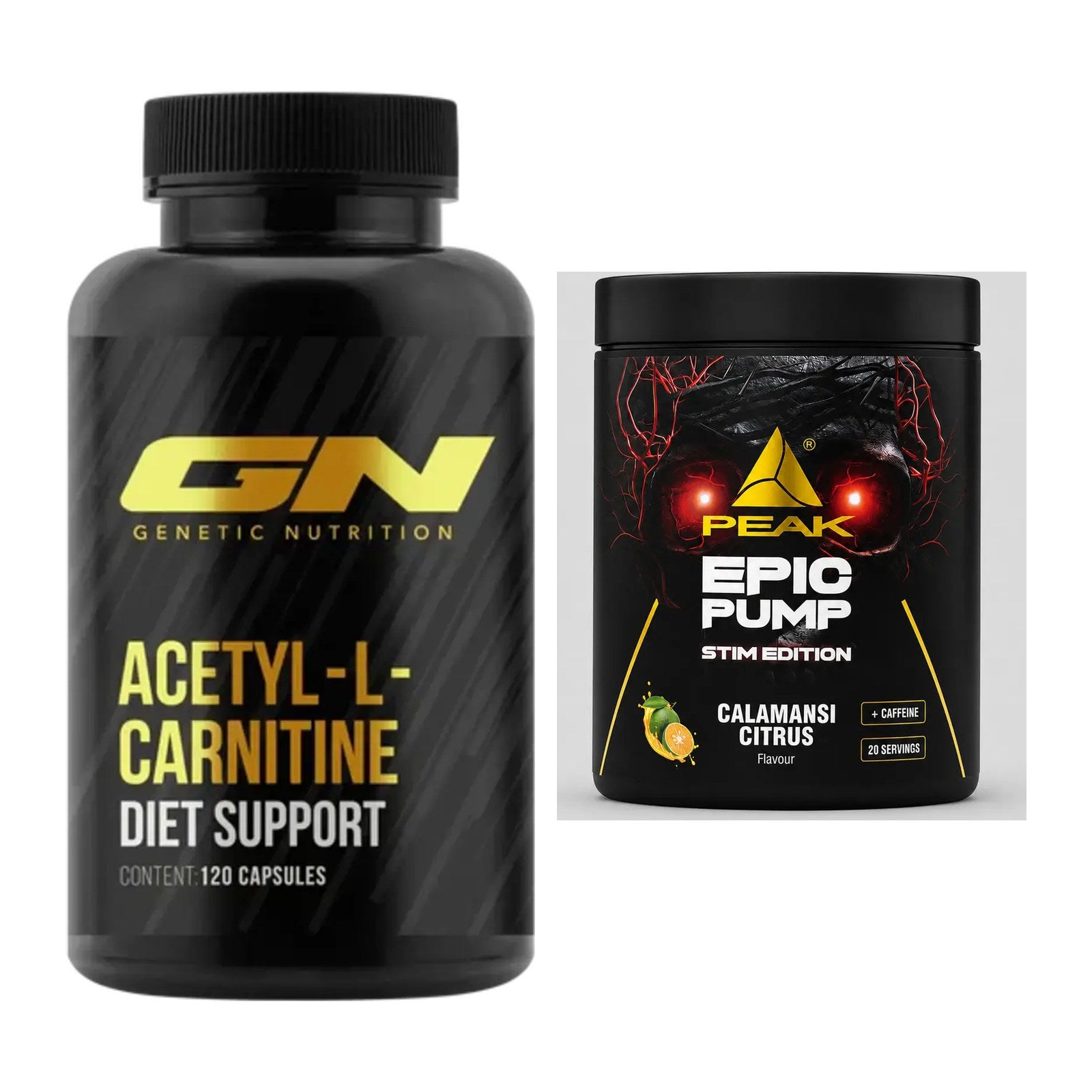 Cardio-Duo: GN Acetyl L-Carnitin + Peak Epic Pump Stim Edition – alle enthaltenen Artikel