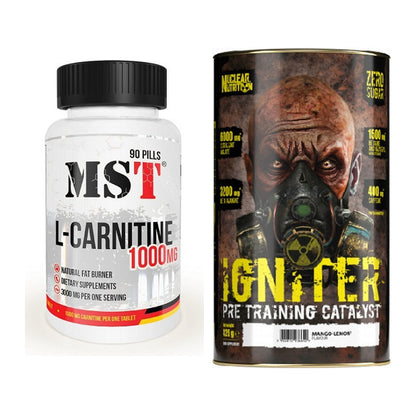 Cardio-Duo: MST L-Carnitine 1000 (90 + Nuclear Nutrition IGNITER – alle enthaltenen Artikel