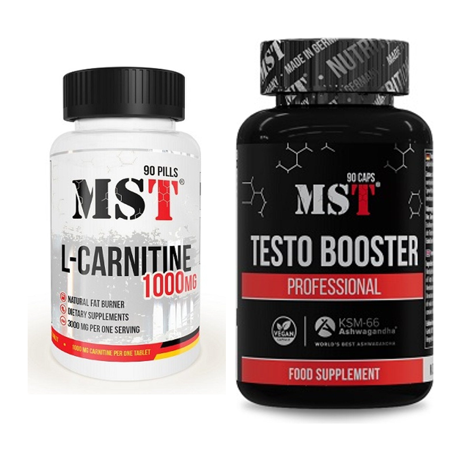 Cardio-Duo: MST L-Carnitine 1000 (90 + MST Testo Booster – alle enthaltenen Artikel