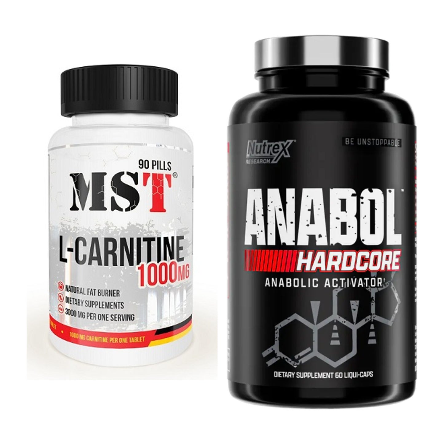 Cardio-Duo: MST L-Carnitine 1000 (90 Tabl.) + Nutrex Anabol Hardcore – alle enthaltenen Artikel