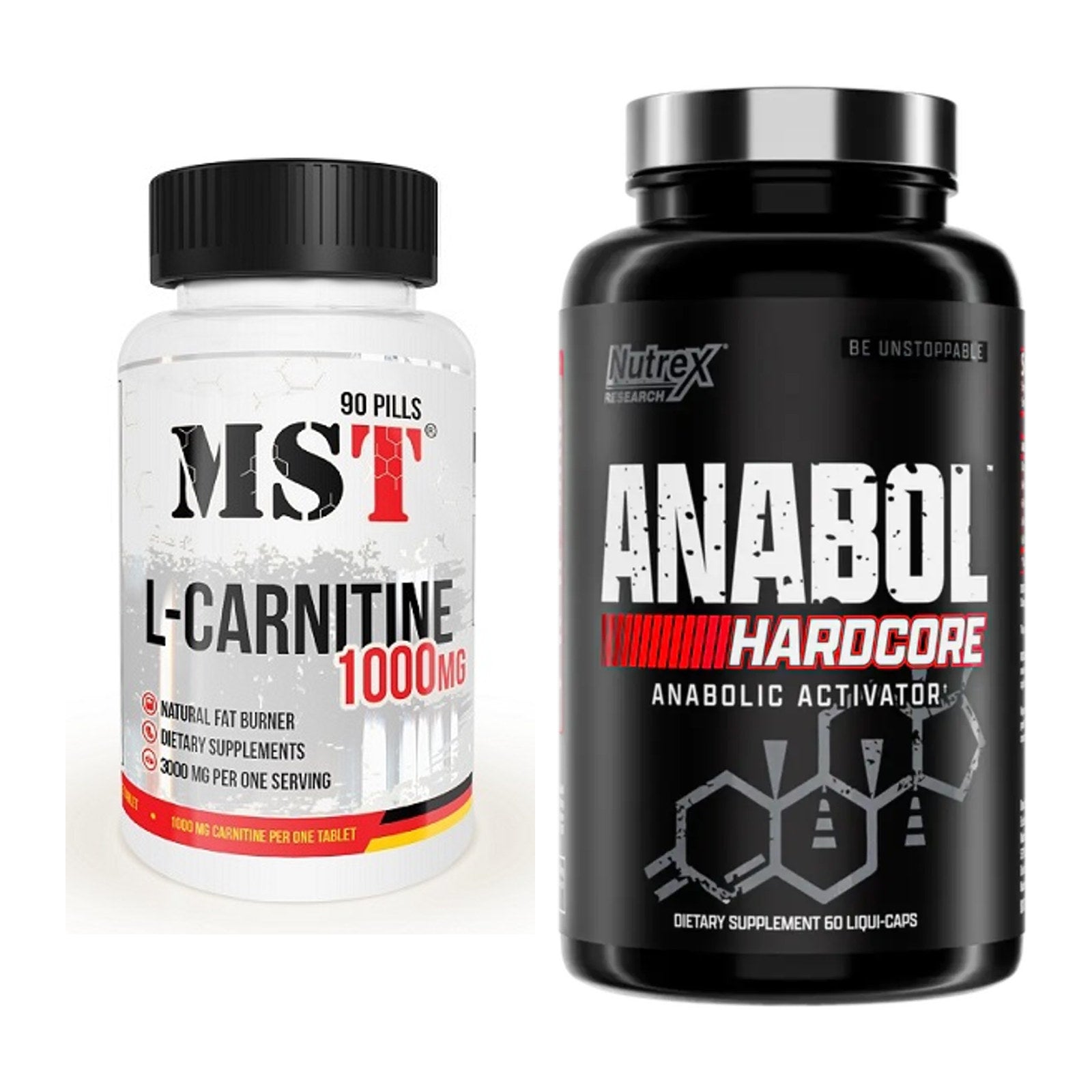 Cardio-Duo: MST L-Carnitine 1000 (90 Tabl.) + Nutrex Anabol Hardcore – alle enthaltenen Artikel