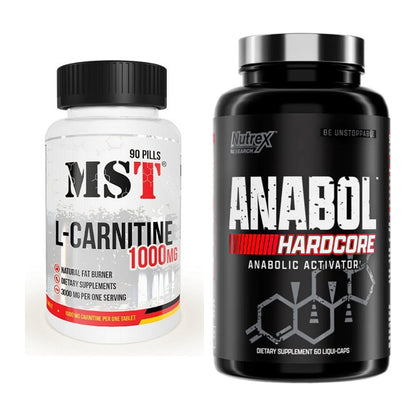 Cardio-Duo: MST L-Carnitine 1000 (90 Tabl.) + Nutrex Anabol Hardcore – alle enthaltenen Artikel