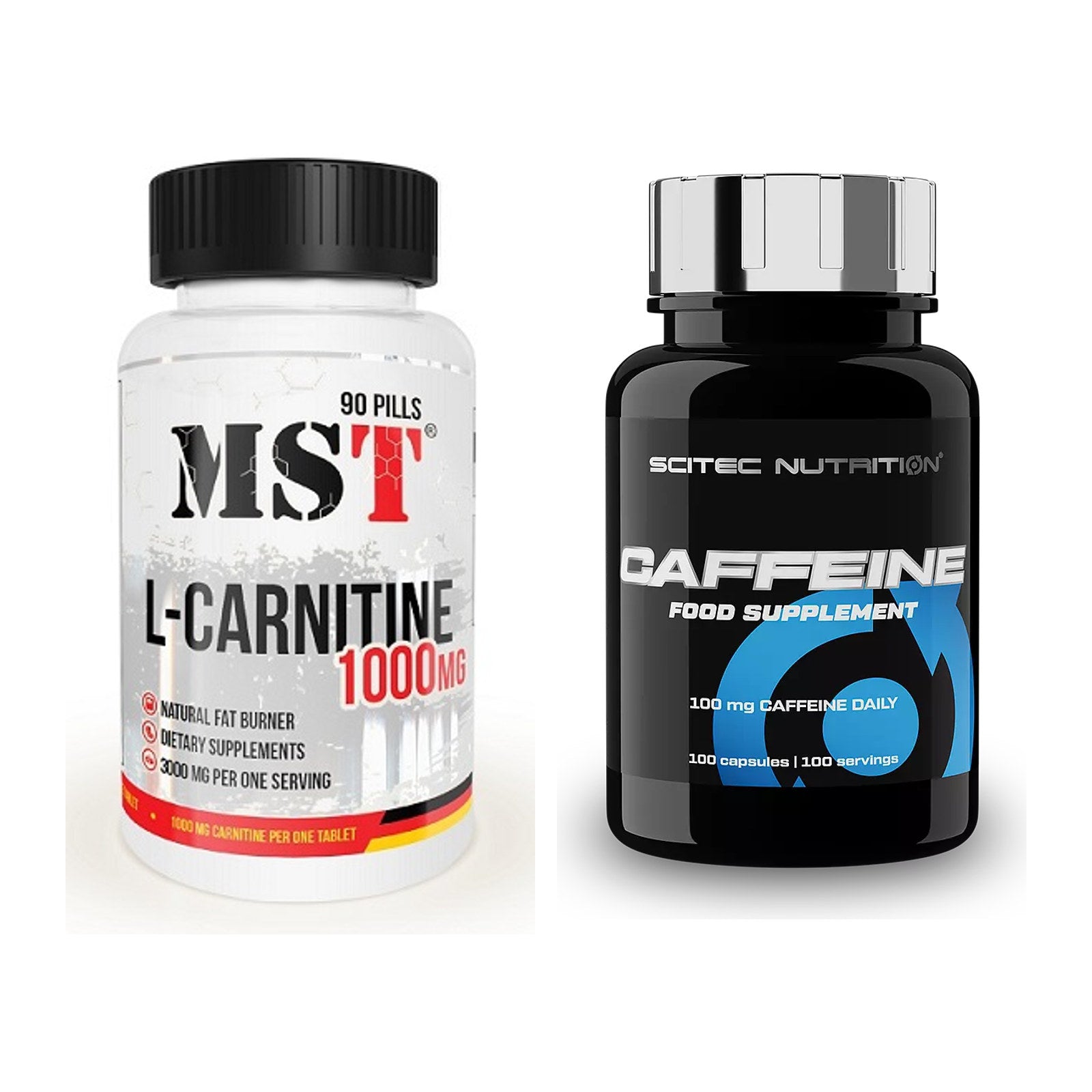 Cardio-Duo: MST L-Carnitine 1000 (90 Tabl.) + Scitec Caffeine – alle enthaltenen Artikel