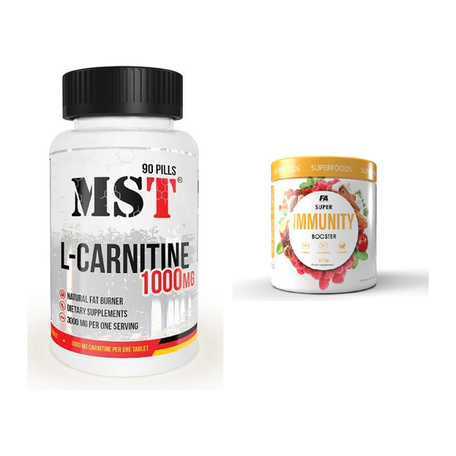 Cardio-Duo: MST L-Carnitine 1000 (90 + FA Nutrition Wellnes Line – alle enthaltenen Artikel