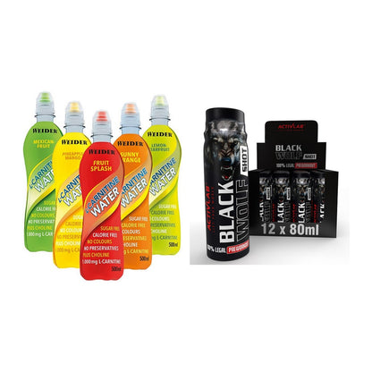 Cardio-Duo: Weider L-Carnitine WATER + Activlab Black Wolf Preworkout – alle enthaltenen Artikel