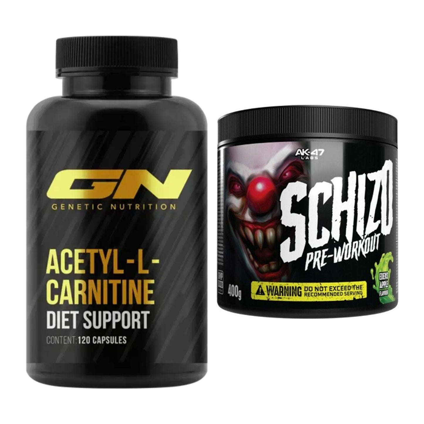 Cardio-Duo: GN Acetyl L-Carnitin + AK47 Labs Schizo Pre-Workout – alle enthaltenen Artikel