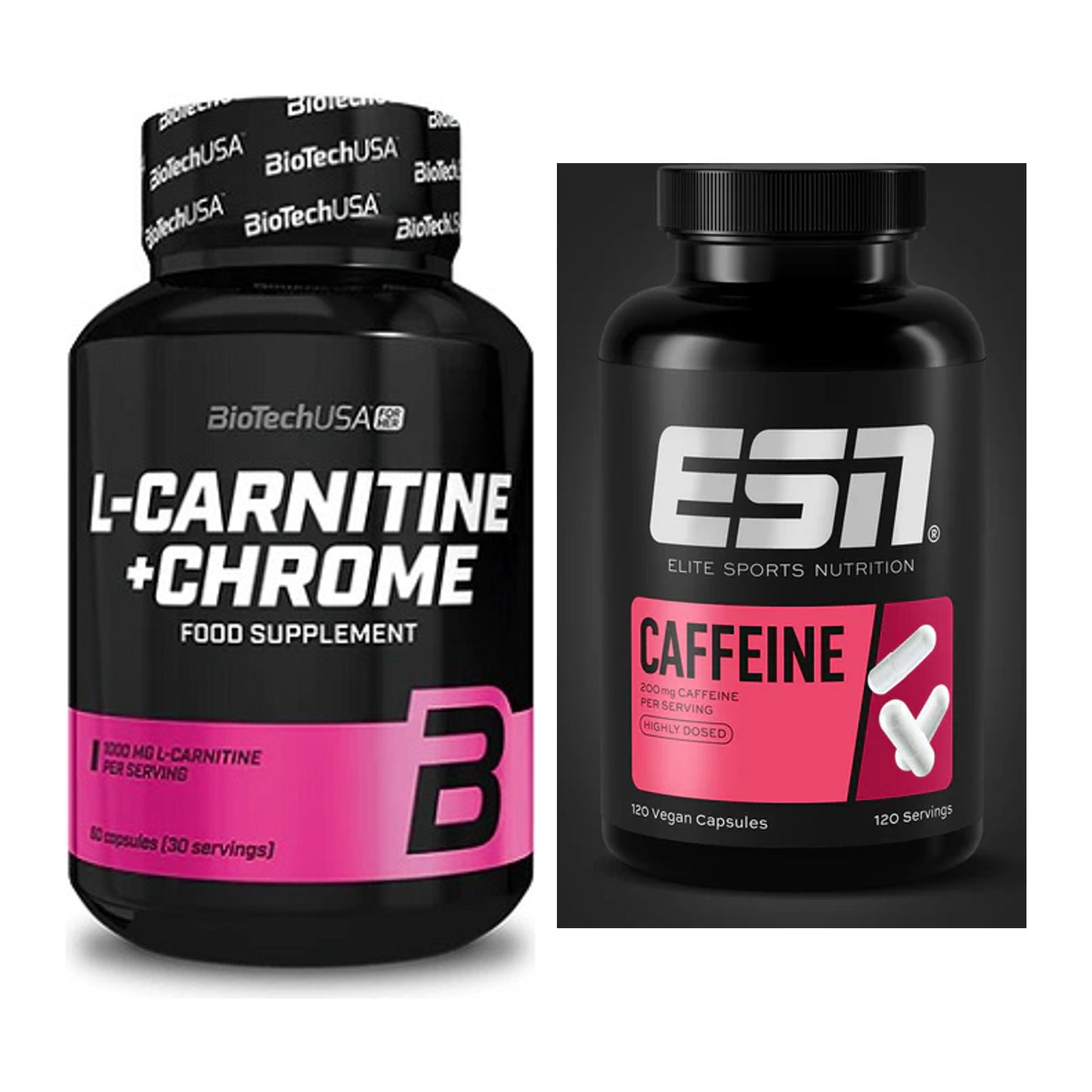 Cardio-Duo: BioTech L-Carnitine + Chrome + ESN Caffeine Caps – alle enthaltenen Artikel