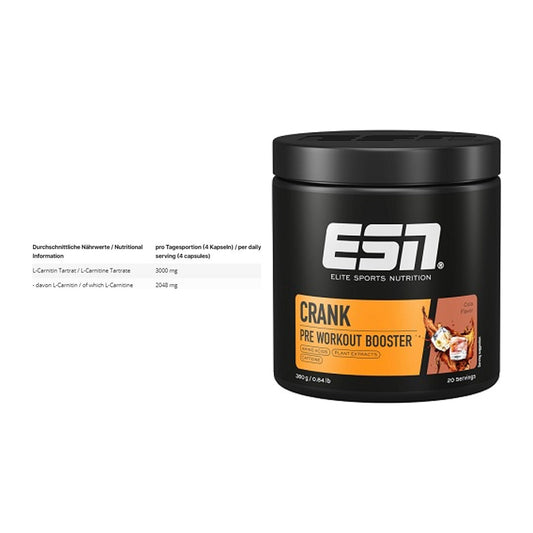 Cardio-Duo: INLEAD L-Carnitine Tartrate + ESN Crank Booster – alle enthaltenen Artikel