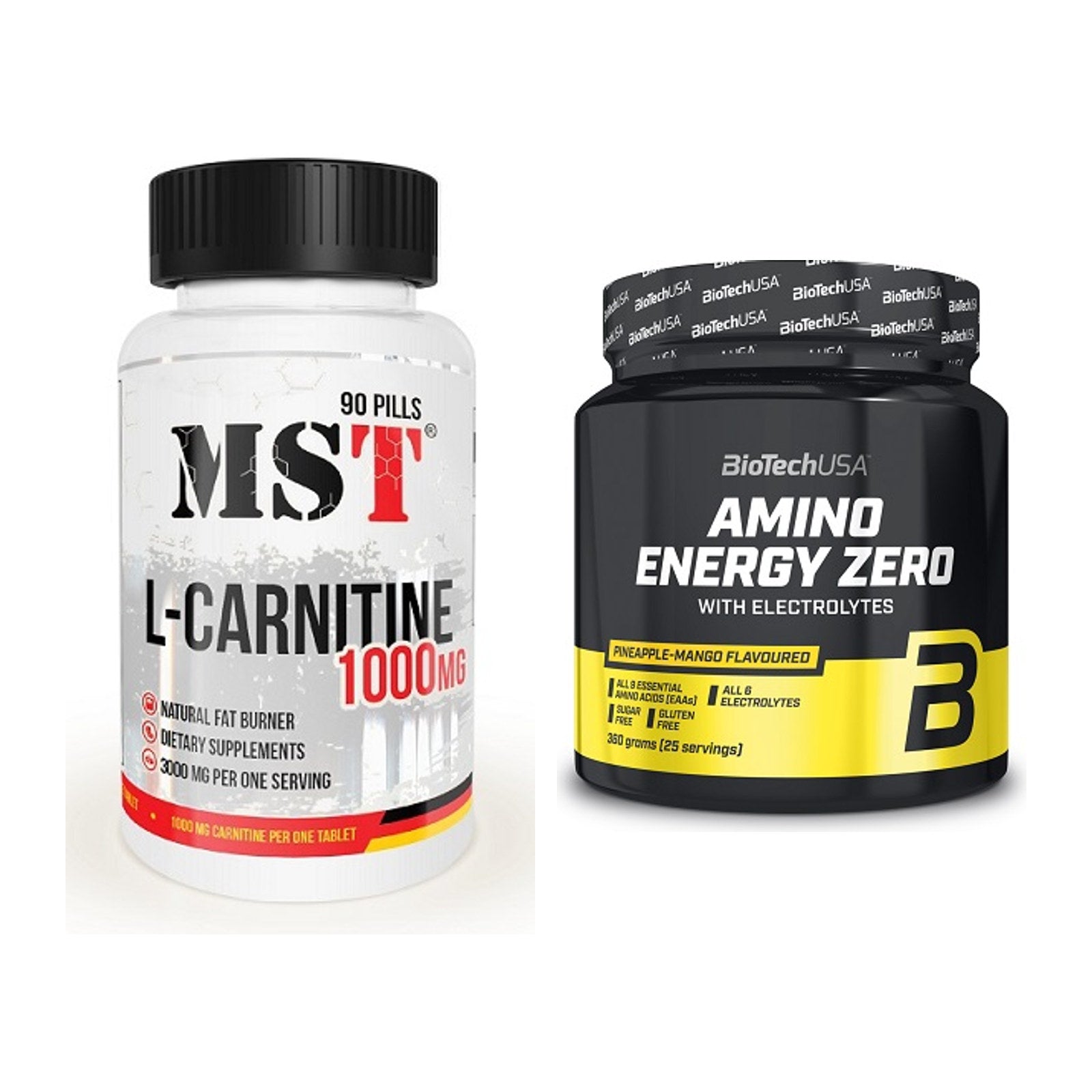 Cardio-Duo: MST L-Carnitine 1000 (90 + BioTech Amino Energy Zero – alle enthaltenen Artikel