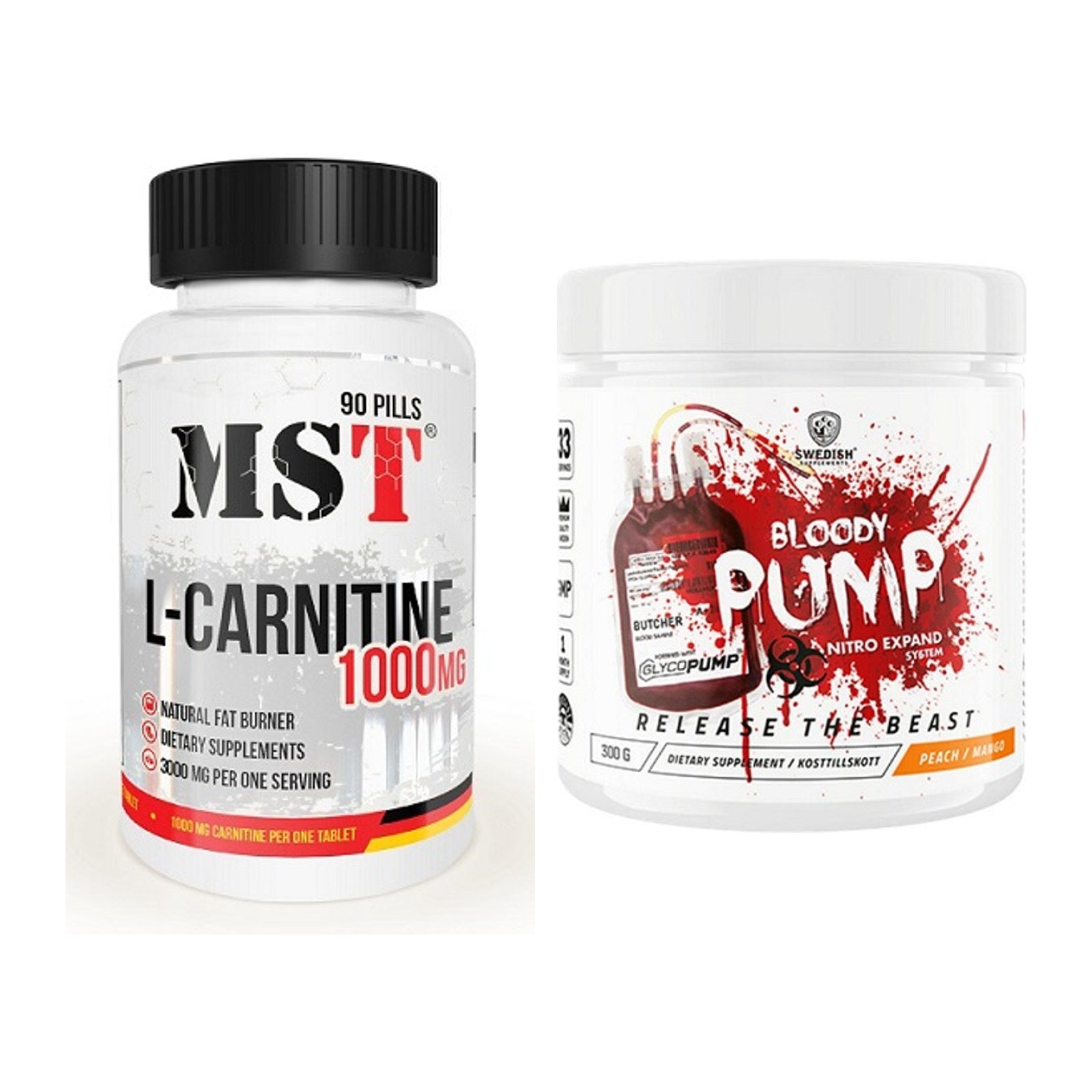 Cardio-Duo: MST L-Carnitine 1000 (90 + Swedish Supplements Bloody – alle enthaltenen Artikel
