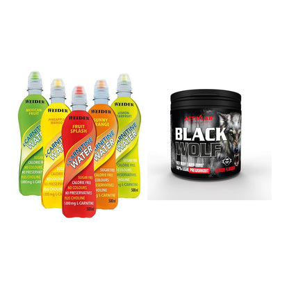 Cardio-Duo: Weider L-Carnitine WATER + Activlab Black Wolf Pre-Workout – alle enthaltenen Artikel
