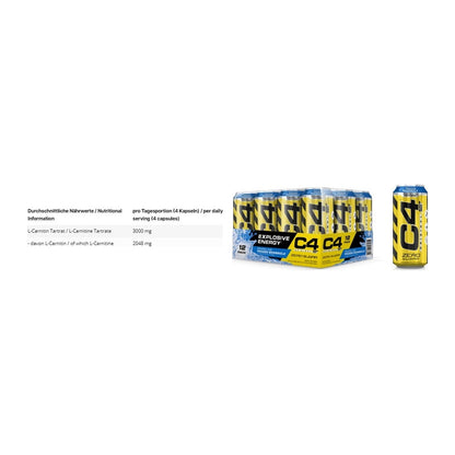 Cardio-Duo: INLEAD L-Carnitine Tartrate + Cellucor C4 Energy – alle enthaltenen Artikel
