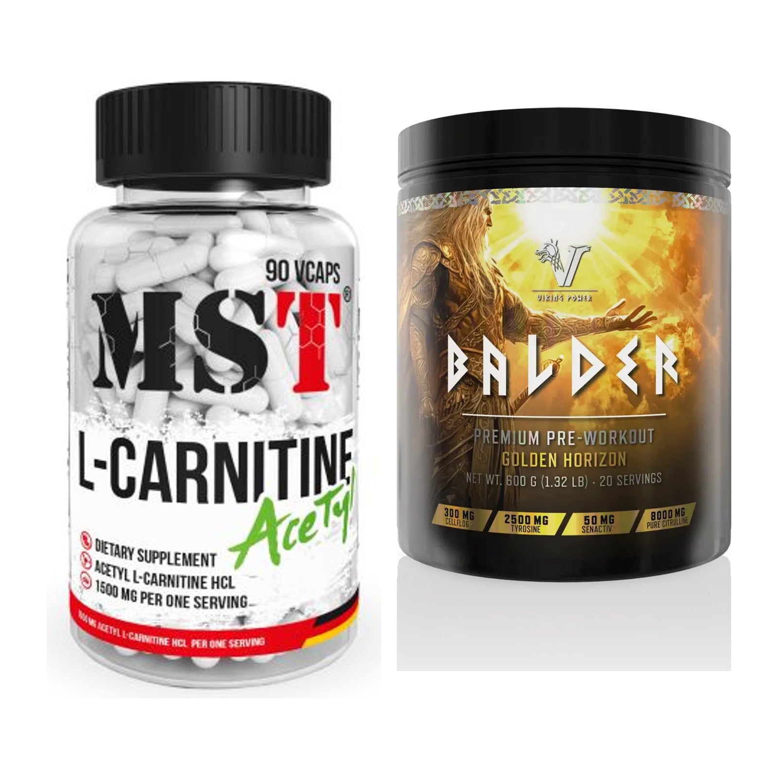 Cardio-Duo: MST L-Carnitine Acetyle + Viking Power Balder PWO – alle enthaltenen Artikel