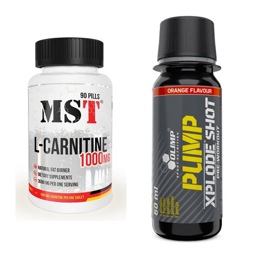 Cardio-Duo: MST L-Carnitine 1000 (90 Tabl.) + Olimp Pump Xplode Shot – alle enthaltenen Artikel