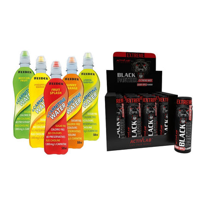 Cardio-Duo: Weider L-Carnitine WATER + Activlab Black Panther Extreme – alle enthaltenen Artikel