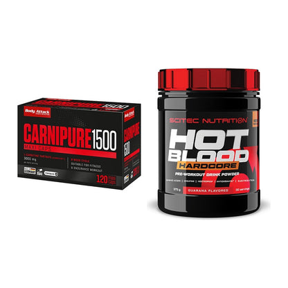 Cardio-Duo: Body Attack Carnipure 1500 + Scitec Hot Blood Hardcore – alle enthaltenen Artikel
