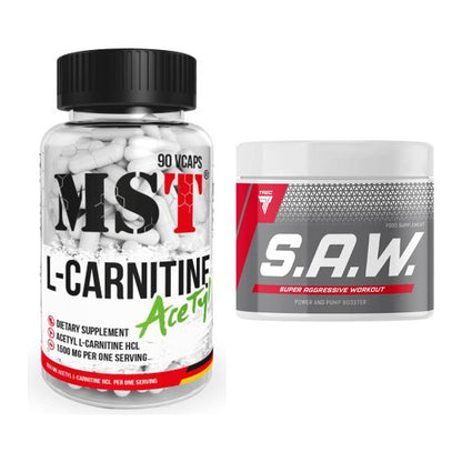 Cardio-Duo: MST L-Carnitine Acetyle + Trec Nutrition SAW Booster – alle enthaltenen Artikel