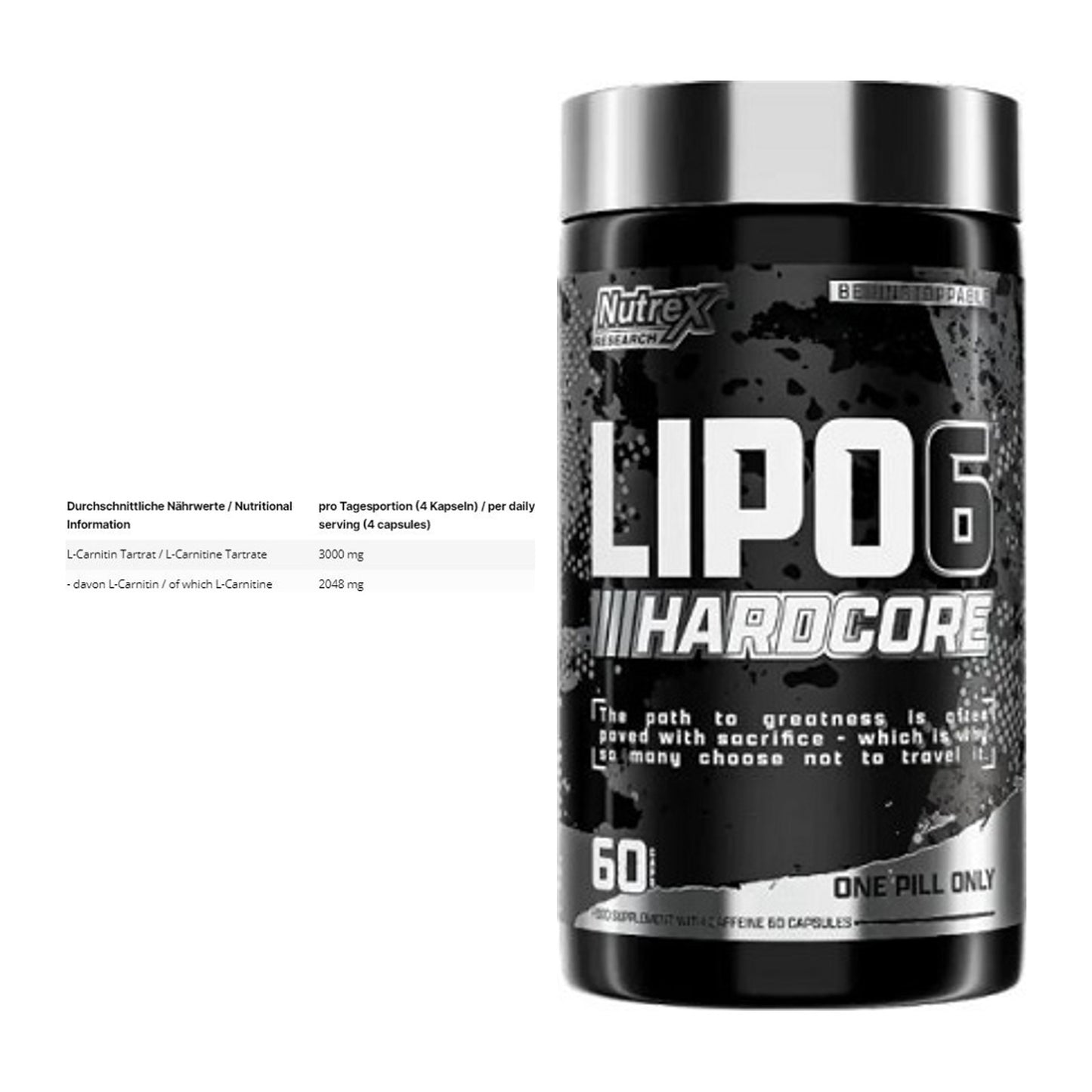 Cardio-Duo: INLEAD L-Carnitine Tartrate + Nutrex Lipo 6 Hardcore – alle enthaltenen Artikel