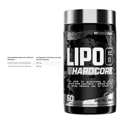 Cardio-Duo: INLEAD L-Carnitine Tartrate + Nutrex Lipo 6 Hardcore – alle enthaltenen Artikel