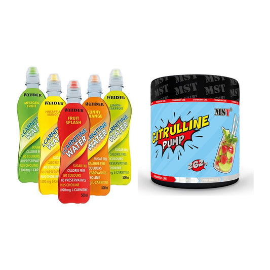 Cardio-Duo: Weider L-Carnitine WATER + MST Citrulline Pump – alle enthaltenen Artikel