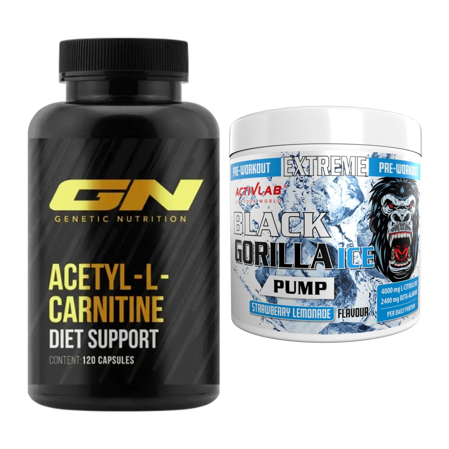 Cardio-Duo: GN Acetyl L-Carnitin + Activlab Black Gorilla Ice Pump – alle enthaltenen Artikel