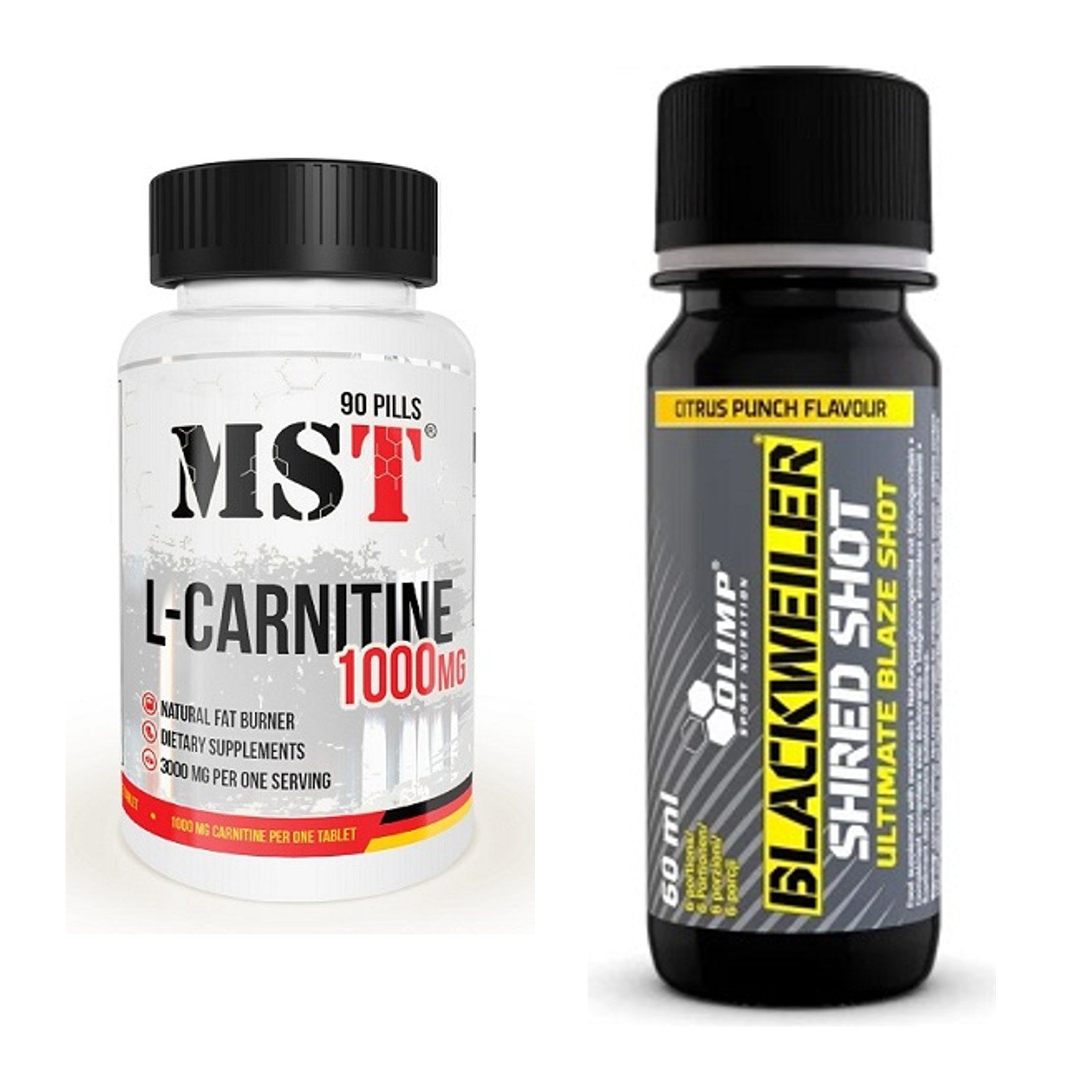 Cardio-Duo: MST L-Carnitine 1000 (90 + Olimp Blackweiler Shred – alle enthaltenen Artikel
