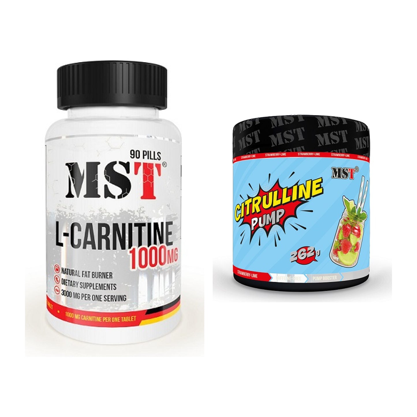 Cardio-Duo: MST L-Carnitine 1000 (90 Tabl.) + MST Citrulline Pump – alle enthaltenen Artikel
