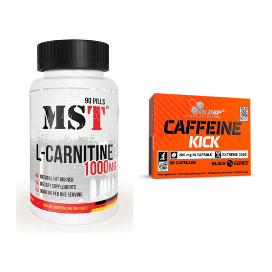 Cardio-Duo: MST L-Carnitine 1000 (90 Tabl.) + Olimp Caffeine Kick – alle enthaltenen Artikel