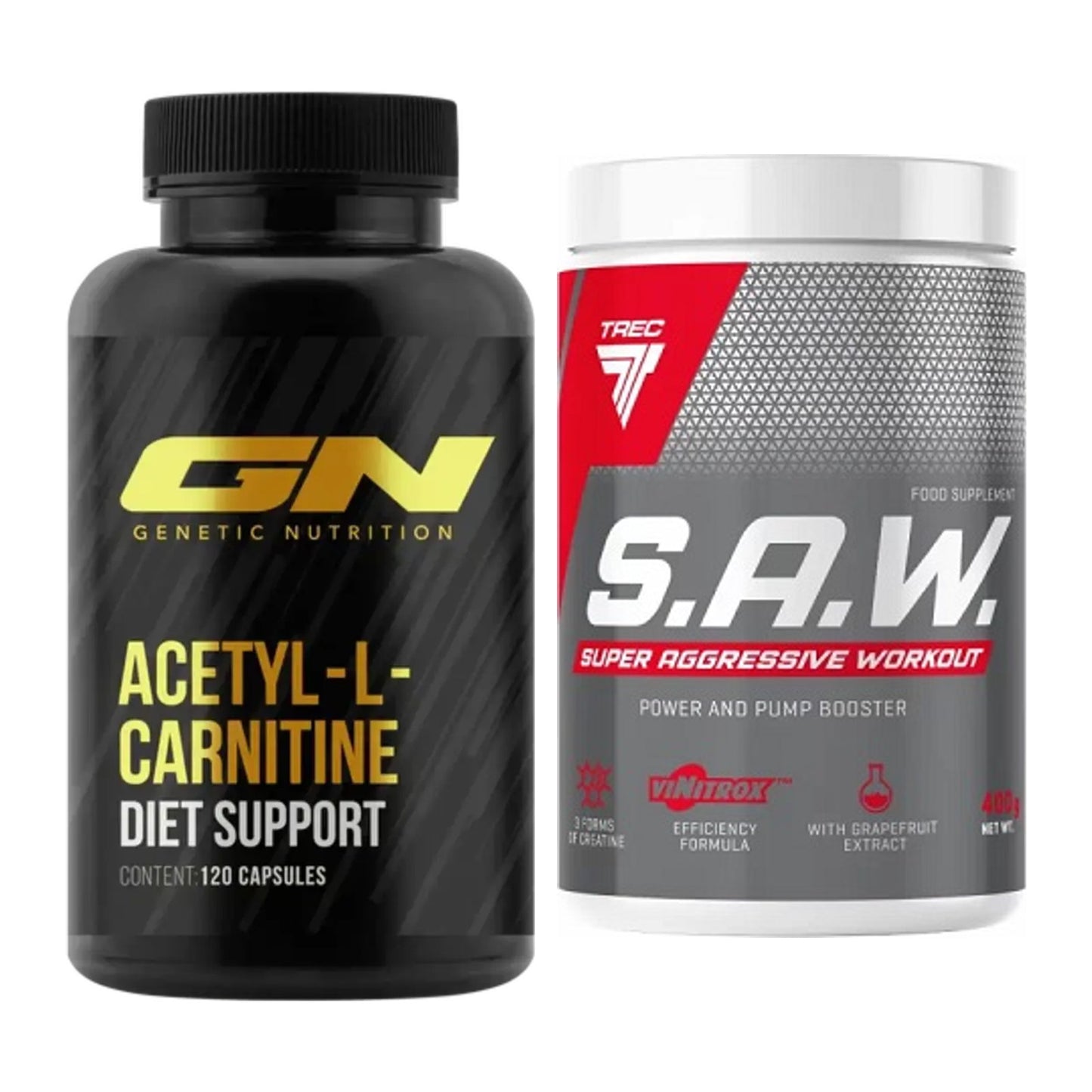 Cardio-Duo: GN Acetyl L-Carnitin + Trec Nutrition SAW Booster – alle enthaltenen Artikel