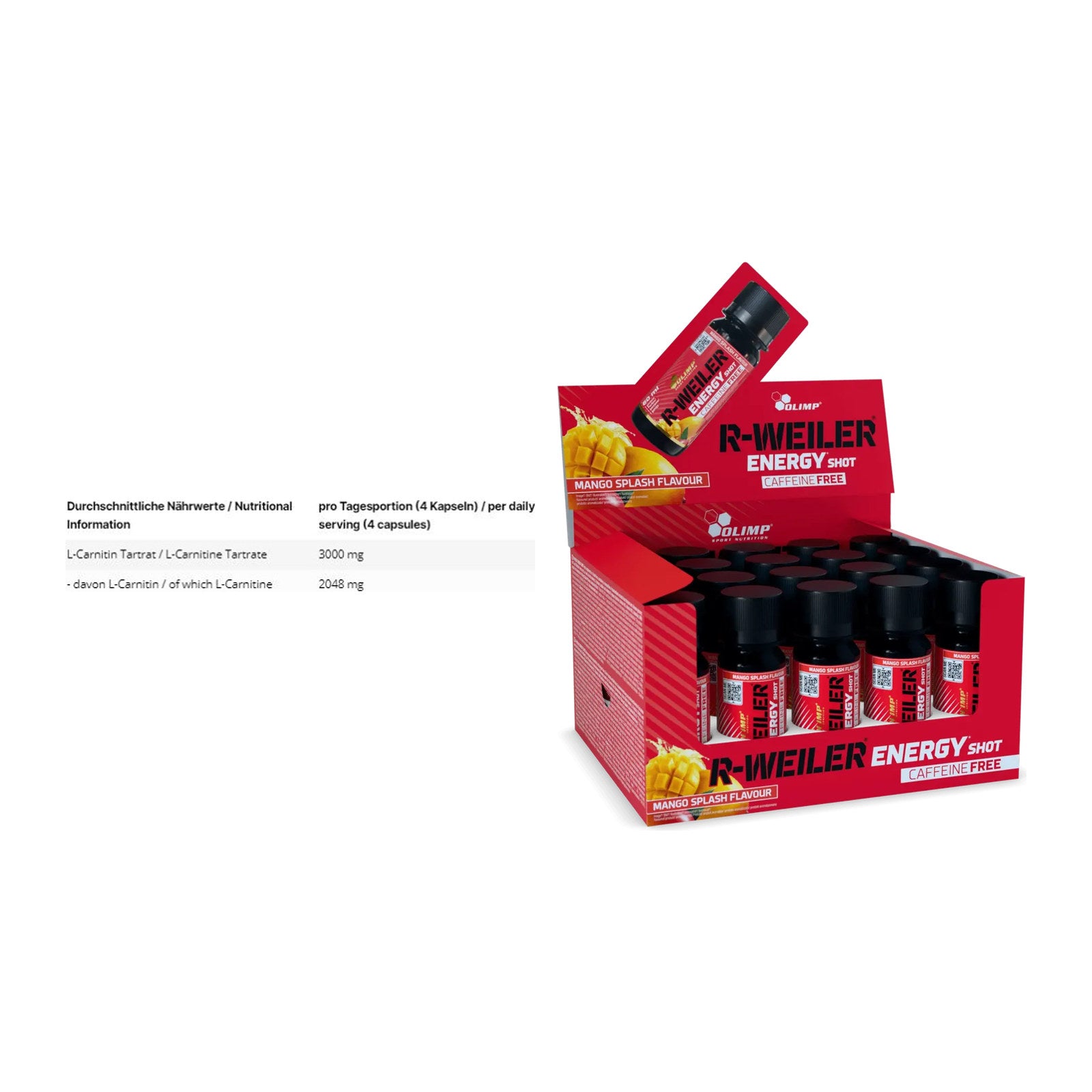 Cardio-Duo: INLEAD L-Carnitine Tartrate + Olimp R-Weiler Energy Shot – alle enthaltenen Artikel