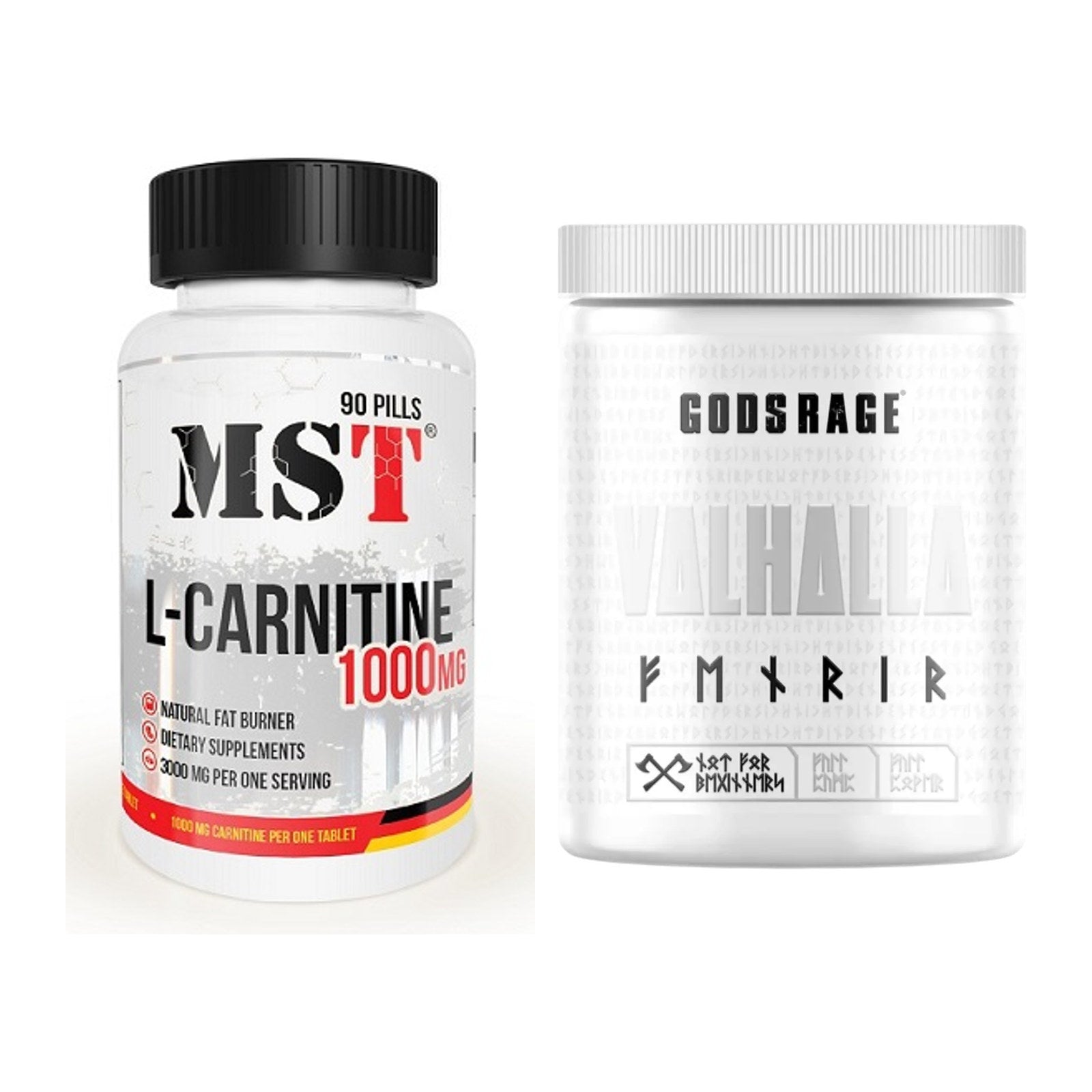 Cardio-Duo: MST L-Carnitine 1000 (90 + GODSRAGE Valhalla Fenrir – alle enthaltenen Artikel